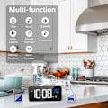 Miniatyrbild 3 av 5: Digital väckarklocka, LED-väckarklocka med snooze-funktion, USB-portladdning (svart)