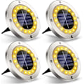 Miniatyrbild 1 av 5: Solcellslampor för utomhusbruk, 4-pack 16 LED solcellsstrålkastare utomhusbelysning IP65 vattentät rostfri