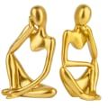 Miniatyrbild 1 av 5: Modern Thinker Resin Statues, 2 Pieces Abstract Thinker Statue, Resin Thinker Abstract Sculpture