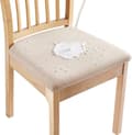 Waterproof Dining Chair Covers, 4 Pack, Stretch Jacquard, Removable Washable Chair Slipcovers, No Back Covers, Beige