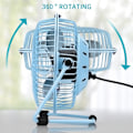 Miniatyrbild 3 av 5: Mini Tyst Fläkt med Metallkonstruktion & Starkt Luftflöde & 360° Justerbar Lutningsvinkel(Blå)