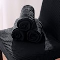 Miniatyrbild 4 av 5: Stort stretch Jacquard matstolsöverdrag (svart, 2 stycken)