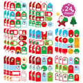 24 julklappsetiketter, dekorativa presentetiketter för jul