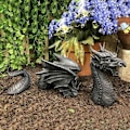 Miniatyrbild 3 av 5: STOR GOTISK DRAKE FÖR TRÄDGÅRDSDEKORATION - Gotisk skulptur för inomhus- eller utomhusbruk