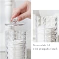 Miniatyrbild 5 av 5: Kosmetisk bomullsrondellhållare, transparent diamantmönstrad bomullsplatta förvaringslåda behållare display