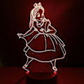 Miniatyrbild 1 av 2: Alice i Underlandet 3d LED nattlampa sovrum bordslampa färgförändring