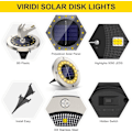Miniatyrbild 3 av 5: Solcellslampor för utomhusbruk, 4-pack 16 LED solcellsstrålkastare utomhusbelysning IP65 vattentät rostfri