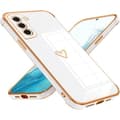 White Samsung Galaxy S22 Case, Cute Love Pattern, Ultra-thin Electroplated Silicone TPU (Shockproof)