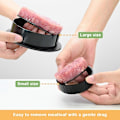 Miniatyrbild 3 av 5: Hamburgarepress för rund form, non-stick, fyllda burgare, köttgrill, pajpress, form, kökstillbehör SMTX