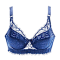 Miniatyrbild 1 av 3: Snygg Push-up BH för Kvinnor, Spets BH, Sexig Lingerie, Stöd BH AA A B C D blue 75absd