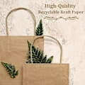 Miniatyrbilde 3 av 4: Brune Papirposer Med Håndtak 15x8x21cm Kraftpapirposer 10 Stk Bulk Gaveposer Handleposer Festposer