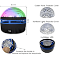 Miniatyrbild 4 av 5: 2 i 1 Norrsken och Ocean Wave Projektor med 14 ljuseffekter ZD A a