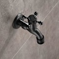 Miniatyrbillede 4 af 5: Udendørs moderne sort bronze enkelt koldt vandhane udendørs havevæg bibcock hane badeværelse vaskemaskine moppehaner (farve: Jy04b) zd.14