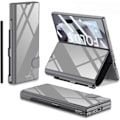 Miniatyrbild 1 av 5: Fodral för Samsung Galaxy Z Fold 6 med pennfack, Z Fold 6 fodral pläterat glas hybridläder All-Inclusive fodral med skärmskydd gray