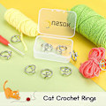 Miniatyrbilde 5 av 5: 3 stk Hekle Ringer For Hekling Justerbar Hekle Spenningsring For Finger Katte Garn Guide Ring Kni