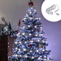 Miniatyrbilde 1 av 5: Julebånd med LED-lysstreng, julepynt, pynt til juletreet, anheng, gaver, gullstemplet dobbeltlagsbånd b