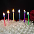 Miniatyrbild 1 av 4: Färgade födelsedagsfesttillbehör Bröllop Färgglada flammor Flerfärgade ljus Säker flamma (6-72PCS) zd QE2024 6 pcs candles