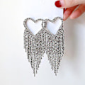 Miniatyrbild 3 av 4: Högkvalitativa Färgglada Kristall Rhinestone Högring Örhängen Statement Geome