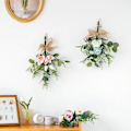 Miniatyrbillede 4 af 4: 100% Ny, Kunstig Blomst Bouquet Grene Faux Ficus Twig Hjem Kontor Butik Fest Dekoration orange