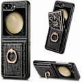 Miniatyrbillede 1 af 5: Til Samsung Galaxy Z Flip 6 Wallet Case, Slank PU Læder Stødsikker Etui med Ringholder & Kortlomme til Galaxy Z Flip 6 5G 2024 black