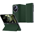 Miniatyrbild 1 av 5: Magnetiskt Skyddande Fodral för Oneplus Open Flip Case, Minimalistiskt Läder Kickstand Cover Helkroppsskyddande Telefonfodral green