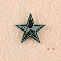 Miniatyrbillede 1 af 5: 10 stk. stjernebroderede mærker, der kan syes eller stryges på, til tøj DIY applikationer håndværksdekoration dark green