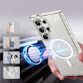 Miniatyrbilde 2 av 5: Magnetisk Glitter Klar Deksel for Samsung Galaxy S24 Robust Bling Cover TPU Bumper Støtsikker Telefondeksel Kompatibel med MagSafe gold for galaxy s24 ultra