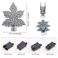 Miniatyrbilde 3 av 5: Bladformet Juletre-Projektorlampe Snøstorm Juletre Topplampe Led Juletre Toppstjerne Projektorlampe silver uk plug
