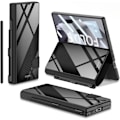 Miniatyrbilde 1 av 5: Etui til Samsung Galaxy Z Fold 6 med pennlomme, Z Fold 6 etui med glassbelegg, hybrid lær, allsidig etui med skjermbeskytter carbon fiber
