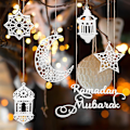 Pikkukuva 1 / 4: Eid Mubarak -koristeet Ramadanin koristeet Mubarak Eid -riipukset Ramadanin kuun ja tähden merkit kotiin Eid-juhliin silver a
