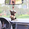 Miniatyrbillede 2 af 5: Possum Bilhæng, Possum Hængende Ornament til Bil, Sød Opossum Bilpynt til Bakspejlstilbehør, Håndlavet Strikket Possum 3pcs