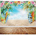Pikkukuva 4 / 4: Havaijilainen Aloha-juhlan koriste, kesäisen Luau-juhlan taustakankaalla banneri valokuvausta varten Luau Havaijilainen juhlan taustakoristeiden tarvikkeet f