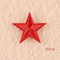 Miniatyrbild 1 av 5: 10 stjärnor broderade märken att sy eller stryka fast för kläder DIY applikationer hantverksdekoration red