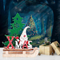 Miniatyrbillede 1 af 4: Juleferie Adventskalender Julepynt Træ DIY Slæde Ornamenter Kombination Dekoration b