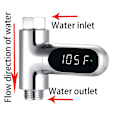 Miniatyrbild 4 av 5: Duschtermometer, 0~100  Babybadvattentermometer med 360° roterande display LED digital display duschvattentermometer