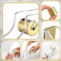 Miniatyrbilde 2 av 5: 2 stk Akryl Kontor Tape Dispenser Transparent Gull Tape Dispenser Tape Holder Emballasje Tape Dis