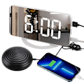 Miniatyrbild 3 av 3: Vibrationsväckarklocka, extra högt alarm för djupsömn, extra stor display för äldre med dubbla alarm