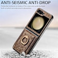 Miniatyrbild 5 av 5: Plånboksfodral för Samsung Galaxy Z Flip 6, Smalt PU-läder Stötsäkert Fodral med Ringhållare & Kortfack för Galaxy Z Flip 6 5G 2024 brown