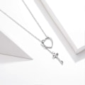 Miniatyrbilde 2 av 5: Enkel hjerteformet halskjede for kvinner i S925 sterling sølv