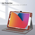 Miniatyrbilde 3 av 5: Etui for iPad 9. / 8. / 7. generasjon 10,2 tommer - Multi-vinkel visningsstativ deksel med lomme og pennholder, automatisk dvalemodus, lilla -GSLA ZD Q ipad pro 11 inch