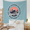 Pikkukuva 1 / 4: Amerikkalainen Aakkosten Tapetti Vuodepeite Piknik-Peite Seinäkoriste Ranta-Peite Pöytäliina 5 150x200 slim