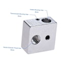 Pikkukuva 2 / 5: 2 kpl/setti 0,4 mm messinki suutin ekstruusori painopää + lämmityselementtilohko Hotend + 1,75 mm kurkkuputket putket