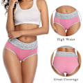 Miniatyrbild 2 av 4: Underkläder Dam Hög Midja Bomull Knickers Damtrosor Plus Size Multipack 4 st -JRSZ a