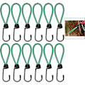 Pikkukuva 1 / 5: 12 kpl Kiristin koukut, Peite Kiristin koukut, Bungee Camping Kiristin koukut, Peite Bungee hihnat -CHSZ