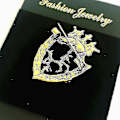 Pikkukuva 4 / 4: Miesten Pin Retro Badge Metalli Rintaneula Vintage Juhlapuvut Rintaneula Seos Kilpi Hevonen