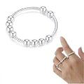 Miniatyrbild 1 av 3: 925 Sterling Silver Ångestdämpande Ring För Kvinnor Män Fidgetringar För Ångest Ångestring Med Pärlor Spinnerring För Ångest Snurrring 7