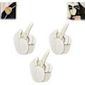Miniatyrbillede 1 af 5: Sjov Træ Finger Brosche, Sjov Langfinger Nål DIY Kit, Vendbar Langfinger Nål Gag Gave, Interaktiv Stemningsudtrykkende Nål 3pcs