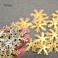 Miniatyrbilde 1 av 3: Juleferie Adventskalender 100 stk Gullstoff Julerysse Konfettis Juldekorasjon 4cm