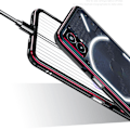 Pikkukuva 5 / 5: Suojaava Kotelokehys ja Kamerakehys Nothing Phone 2:lle - Läpinäkyvä Kiiltävä Aurora-Kannenkehys Linssin Suoja Nothing Phone 2:lle black-red