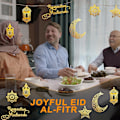Pikkukuva 3 / 5: Eid Mubarak -koristeet Ramadanin koristeet Mubarak Eid -riipukset Ramadanin kuun ja tähden merkit kotiin Eid-juhliin gold a